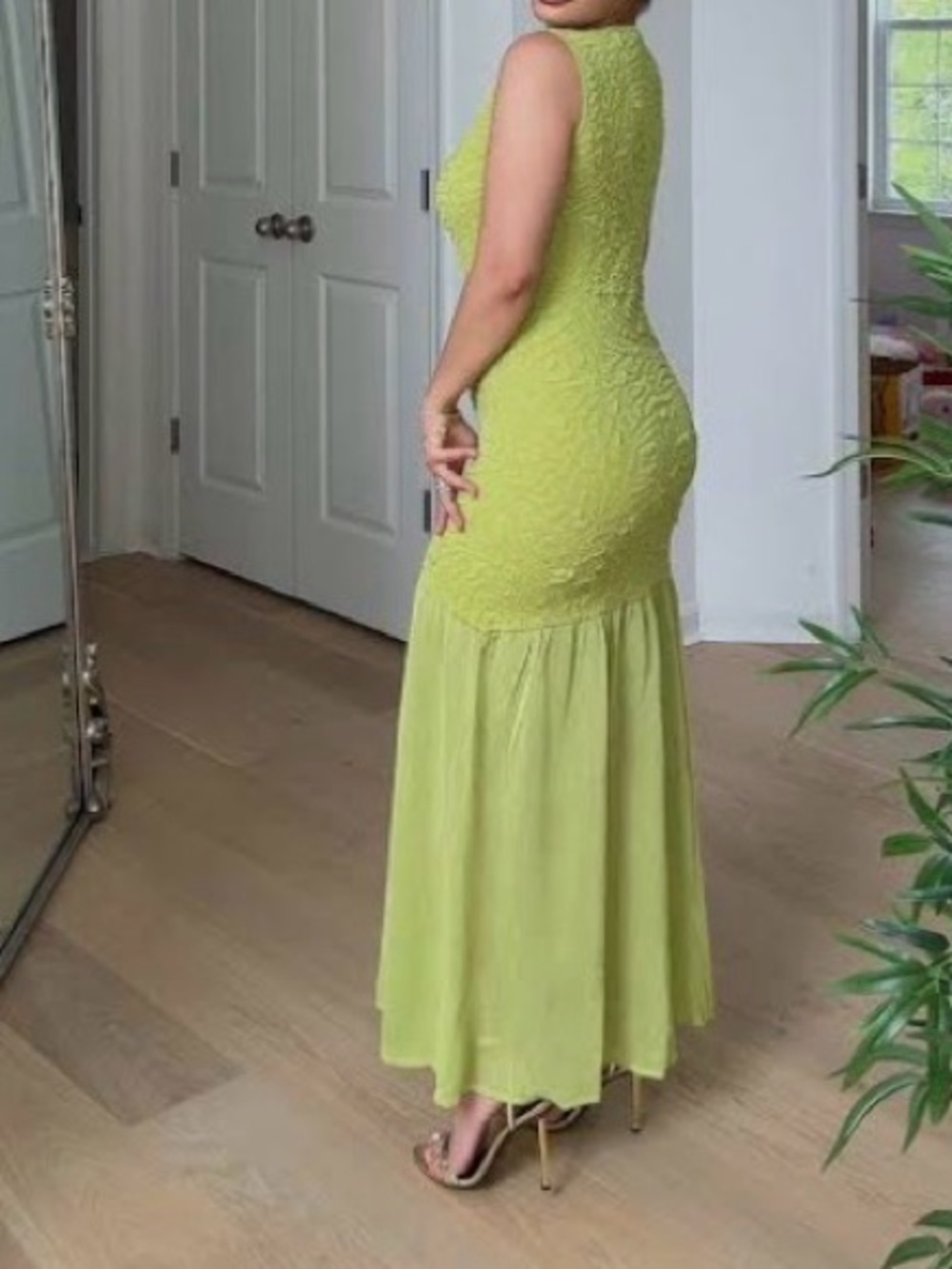 New - Zara Lime Green - Maxi Dress (L) - Never worn